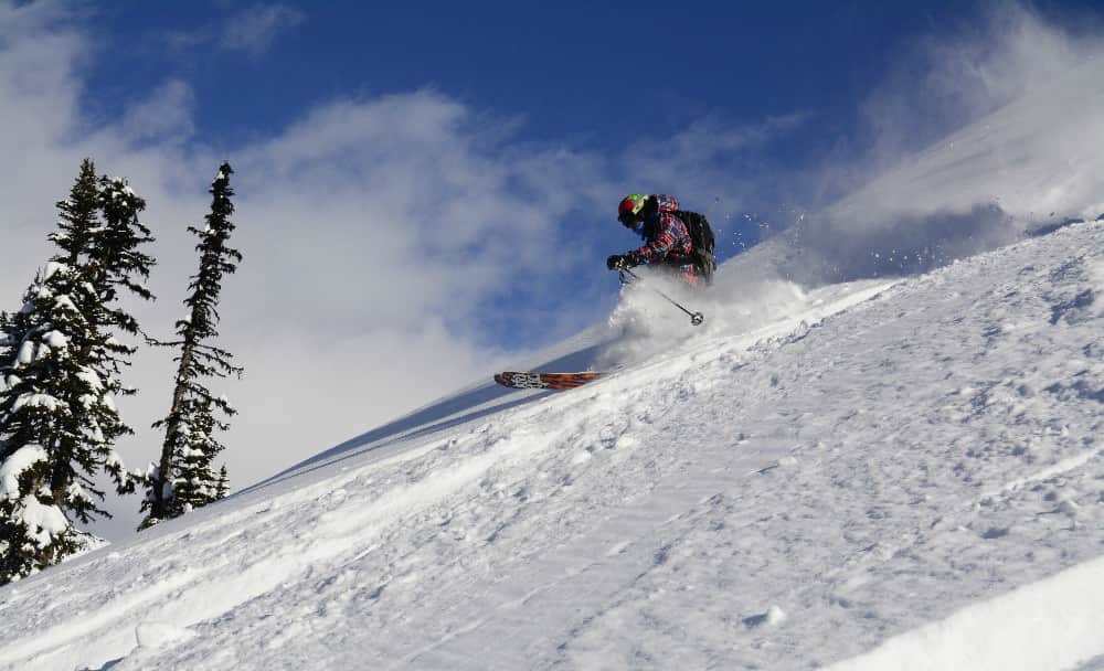 skiing off piste in canada