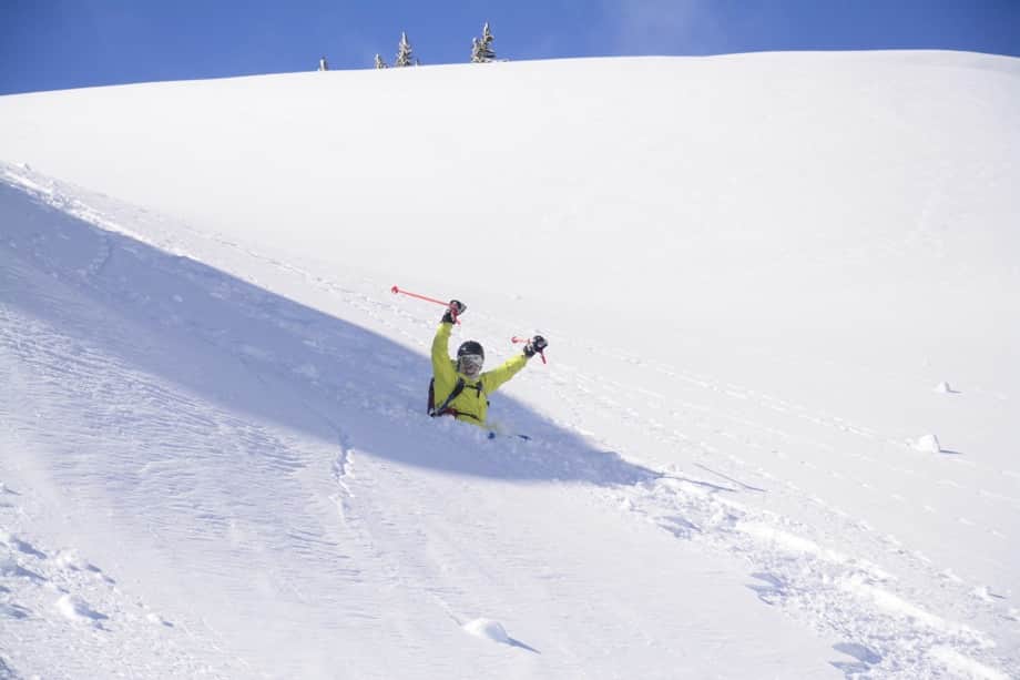 skier having fun on slopes