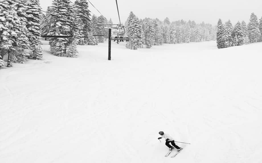 Skiier Snow Trees Sky