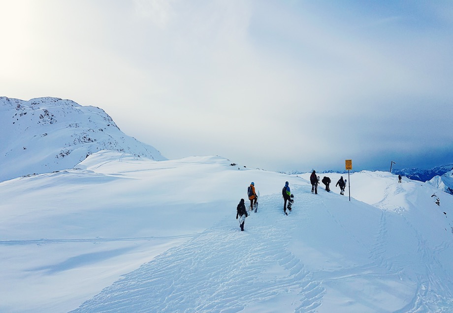 Snowboarders Mountain Snow