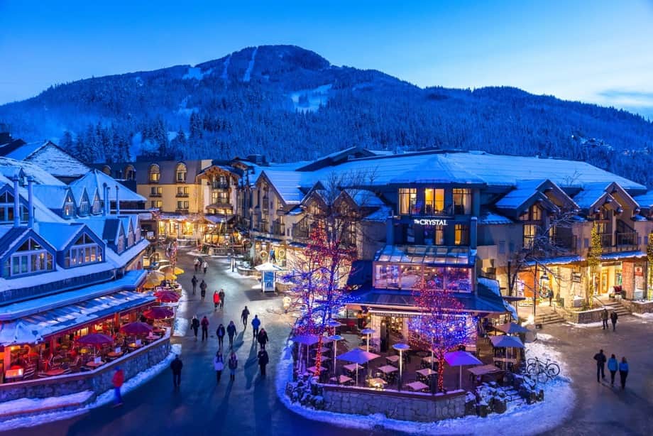 whistler village in winter